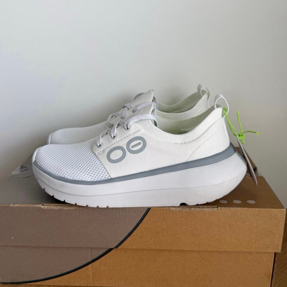 OOFOS OOMY Stride White/Grey Women Recovery Sneaker - SZ 6 - Picture 4 of 9